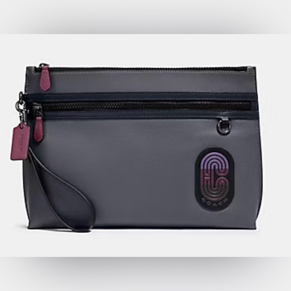 COACH CARRYALL POUCH IN COLOURBLOCK WITH COACH PATCH
